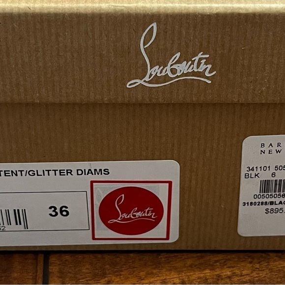 Christian Louboutin Mira Bella 100 Patent Glitter Black Size 36 - Picture 7 of 8